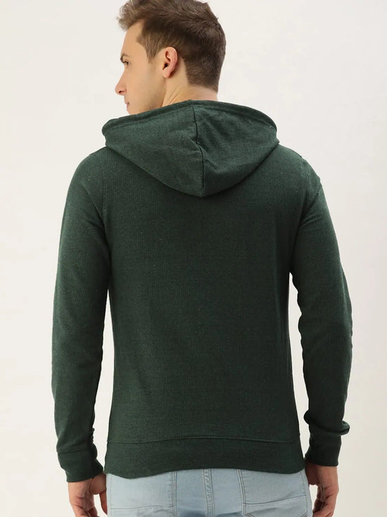 Men Solid Relaxed Blackout Hooded Sweatshirt