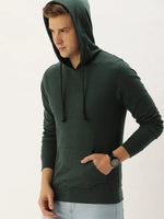 Men Solid Relaxed Blackout Hooded Sweatshirt