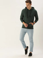 Men Solid Relaxed Blackout Hooded Sweatshirt