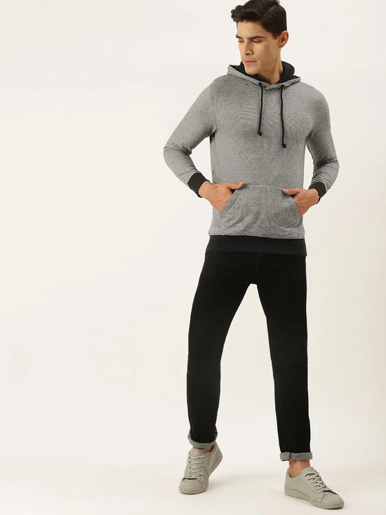 Men Solid Relaxed Splash Hooded Sweatshirt