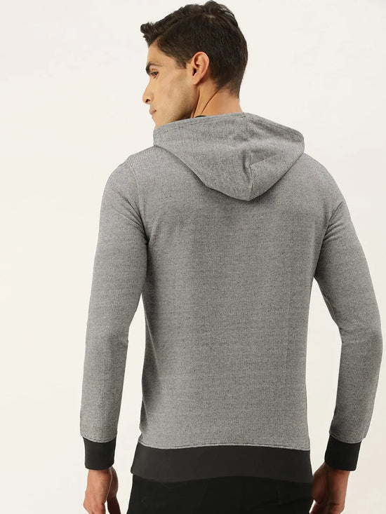 Men Solid Relaxed Splash Hooded Sweatshirt