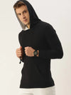 Men Solid Relaxed Zipped Hooded Sweatshirt