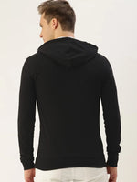 Men Solid Relaxed Zipped Hooded Sweatshirt