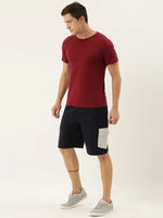 Men Solid Regular Fit Threads Shorts