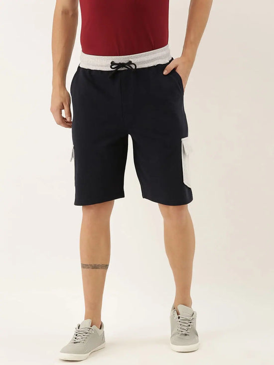 Men Solid Regular Fit Threads Shorts