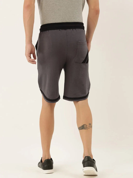 Men Solid Regular Fit Stone Shorts