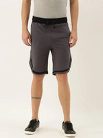 Men Solid Regular Fit Stone Shorts