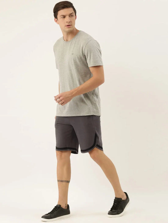 Men Solid Regular Fit Stone Shorts