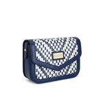 Kleio Trendy Twin Colored Weaved Crossbody Sling Handbag With Adjustable Strap