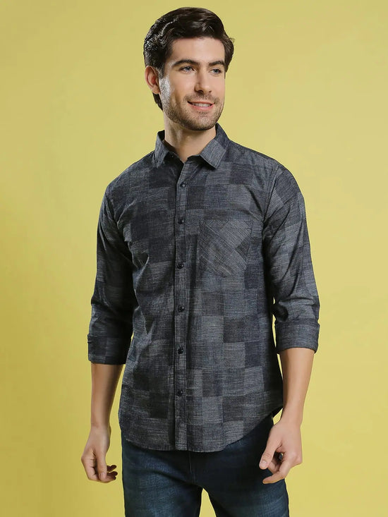 Campus Sutra Zipped Up Men Checks Stylish Casual Shirts