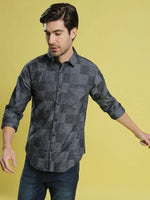 Campus Sutra Zipped Up Men Checks Stylish Casual Shirts