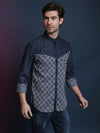 Campus Sutra Splash Berry Men Checkered Stylish New Trends Mandarin Casual Shirt