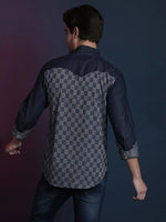 Campus Sutra Splash Berry Men Checkered Stylish New Trends Mandarin Casual Shirt