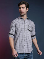 Campus Sutra Turbine Tree Men Full Sleeve Checkered Casual Shirt