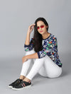 Women Assorted Designer Floral Printed T-shirt RN 160 gsm