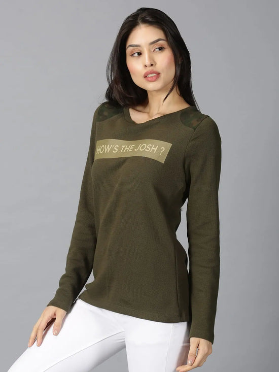 Women printed T- shirtRN 160gsm Green