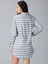 Women Striped Shirt RN 160gsm Grey