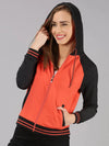 Women Color Blocked Full Sleeve Jacket