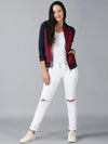 Women Color Blocked Full Sleeve Jacket