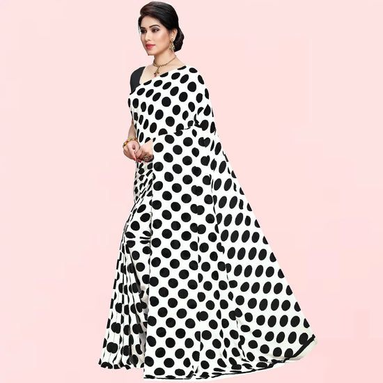 Polka Dots Designer Daily Wear Georgette Saree