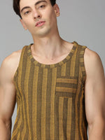 Men T-Shirt Stripes Cotton Mill