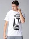 Men T-Shirt Typographic Cotton Ny