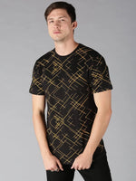 Men T-Shirt Geometric Cotton Kustom