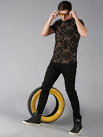 Men T-Shirt Geometric Cotton Kustom