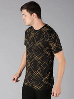 Men T-Shirt Geometric Cotton Kustom