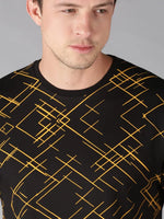 Men T-Shirt Geometric Cotton Kustom