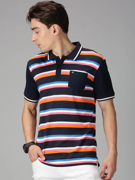 Men T-Shirt Stripes Cotton Next Feel