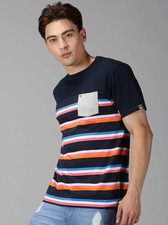 Men T-Shirt Stripes Cotton Xquisite