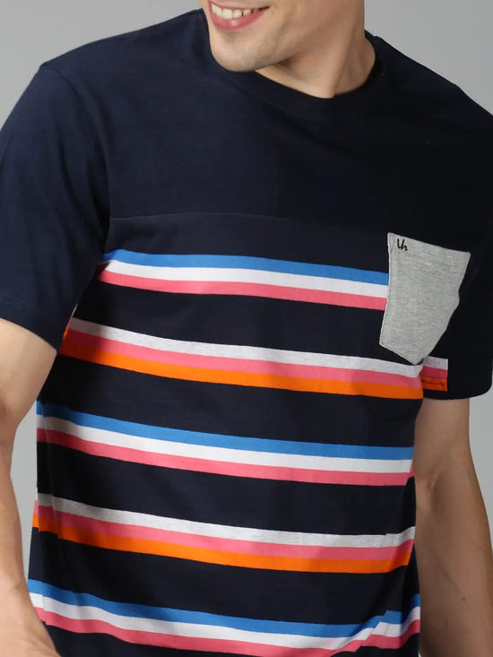 Men T-Shirt Stripes Cotton Xquisite