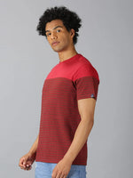 Men T-Shirt Stripes Cotton Dazzling