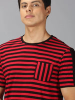 Men T-Shirt Stripes Cotton Tee Mammal