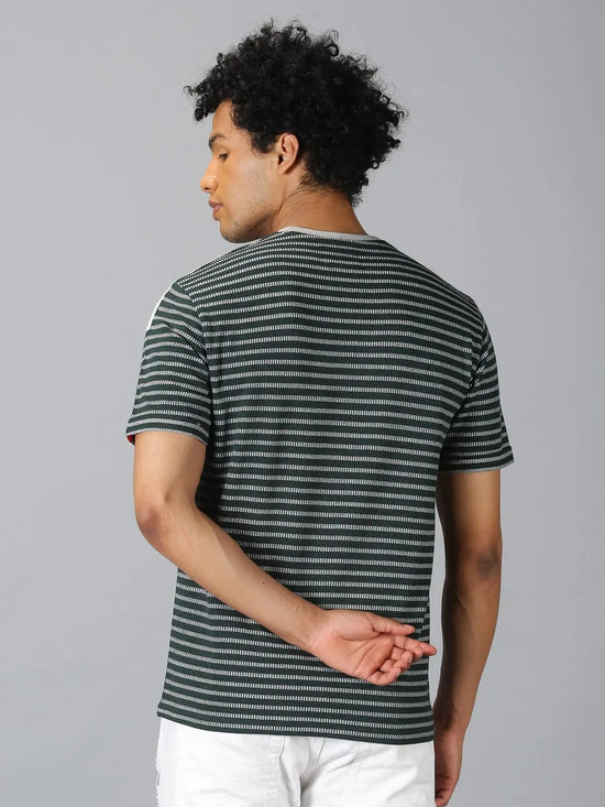 Men T-Shirt Stripes Cotton Tees