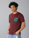 Men T-Shirt Stripes Cotton Shine