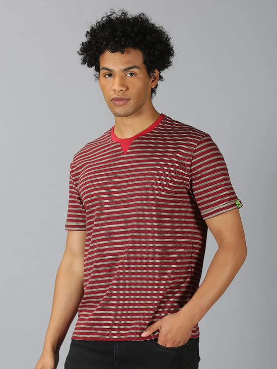 Men T-Shirt Stripes Cotton Future Stud