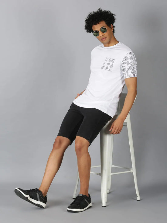 Men T-Shirt Printed Cotton CurveMotto