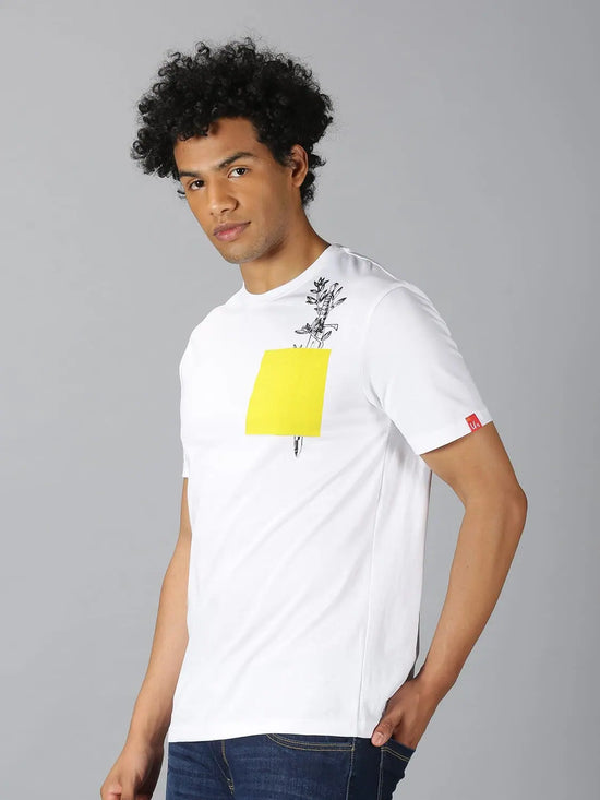 Men T-Shirt Printed Cotton UrbanGrey