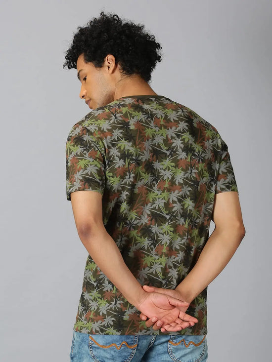 Men T-Shirt Leaf Cotton Undefeated