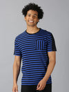 Men T-Shirt Stripes Cotton Off