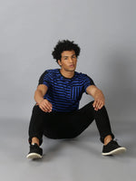 Men T-Shirt Stripes Cotton Off