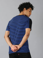 Men T-Shirt Stripes Cotton Off