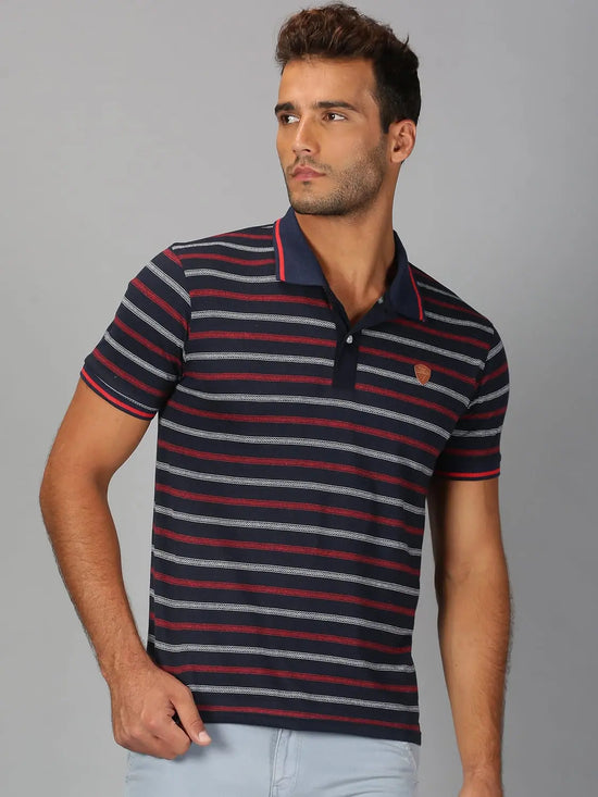 Men T-Shirt Stripes Cotton Promo