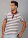 Men T-Shirt Stripes Cotton Skreened