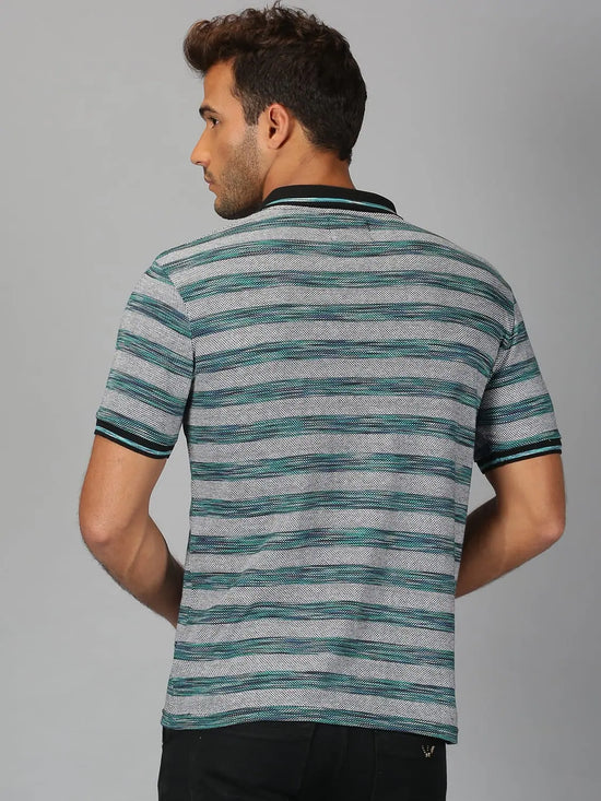 Men T-Shirt Stripes Cotton Clockwise Tees