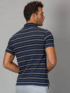 Men T-Shirt Stripes Cotton Liquid