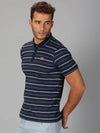 Men T-Shirt Stripes Cotton Liquid