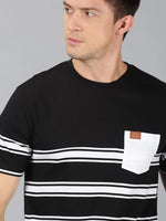 Men T-Shirt Stripes Cotton Premium